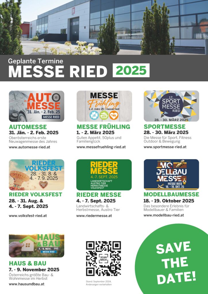 Messekalender 2025 MESSE RIED GmbH